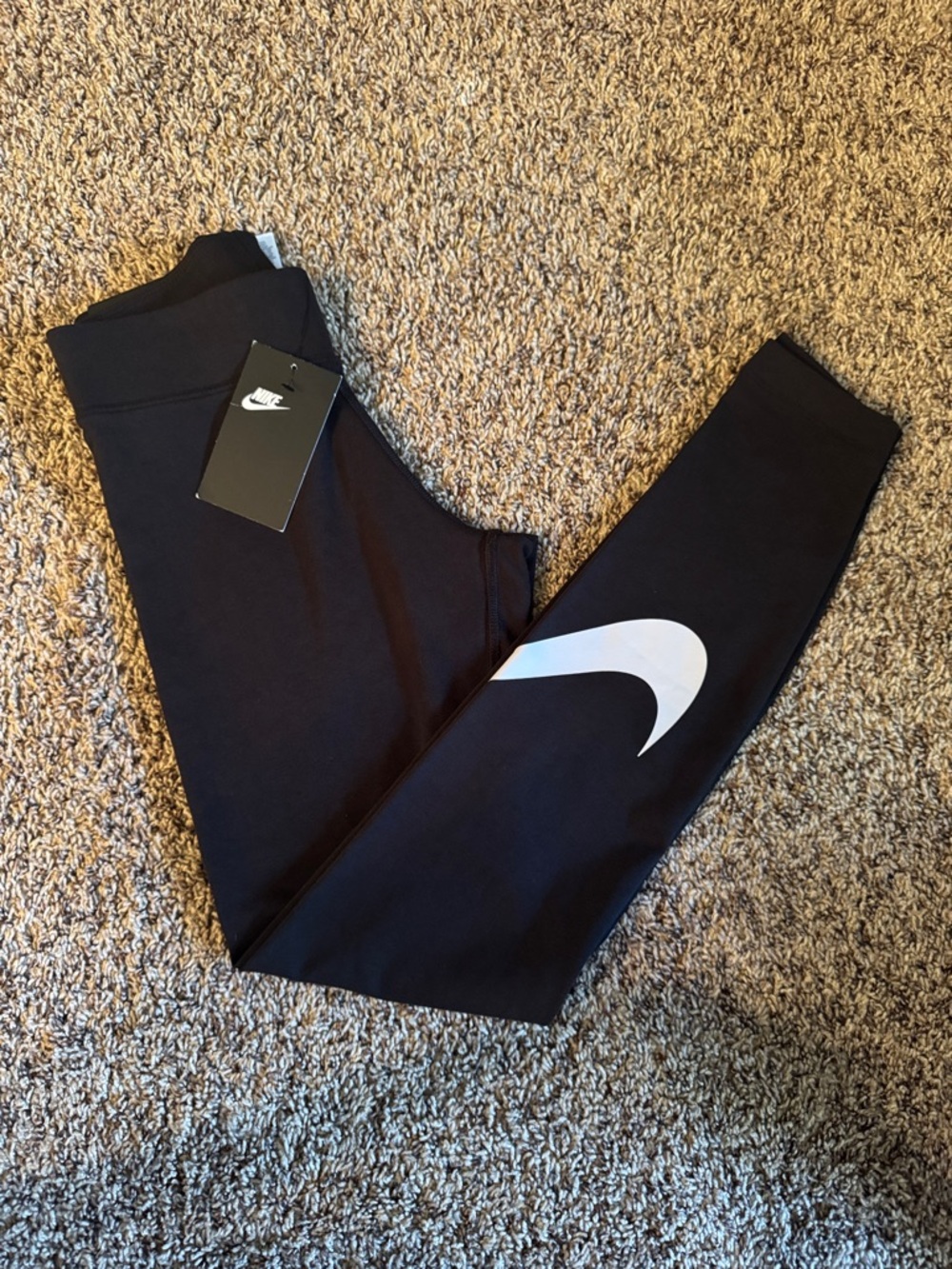 Nike Black Leggings with White Swoosh